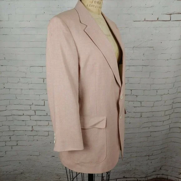 Vintage Glenshire Fine Tailored Clothing Blazer Mens 42 Lined Pink Jacket - Picture 5 of 12